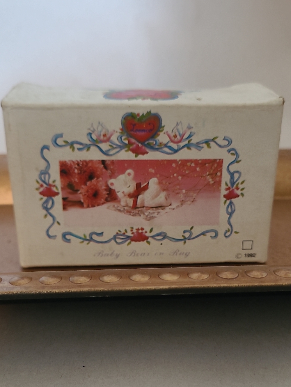 Sleeping Baby Bear Decorative Collectible New In Box - White and Pink ♻️ 5/$10♻️